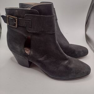 Free People Belleville Ankle Bootie 38 Distressed Black Leather BOHO Boot FF